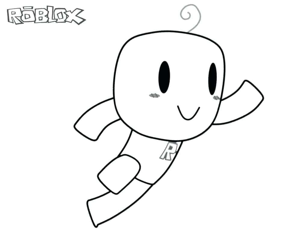 Desenho de Jogador Novato de Roblox para Colorir e Pintar