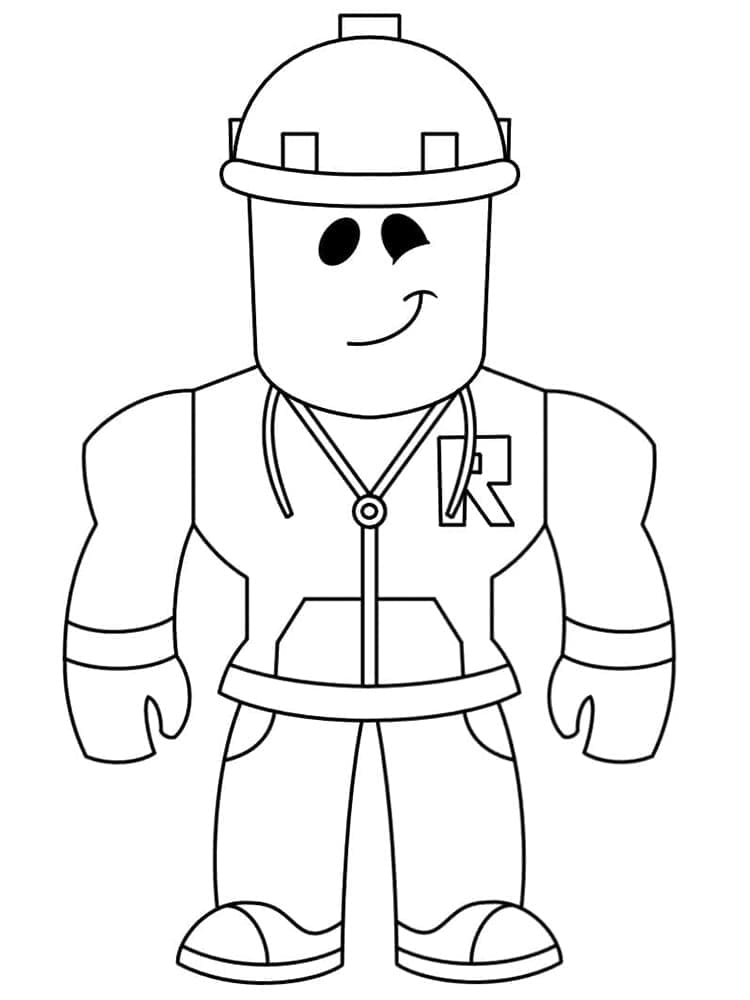 Desenho de Jogador Roblox Divertido para Colorir e Pintar
