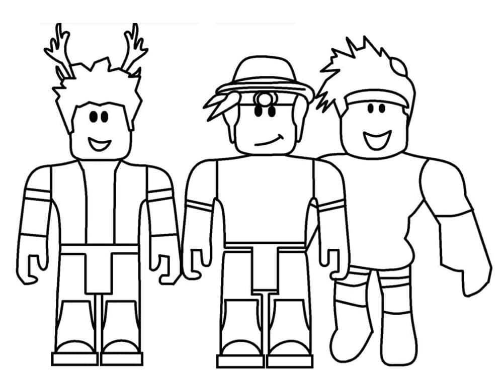 Desenho de Jogadores de Roblox para Colorir e Pintar