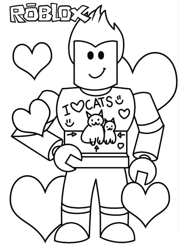 Desenho de Jogo Roblox para Colorir e Pintar