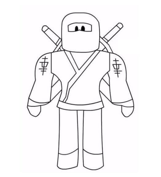 Desenho de Ninja de Roblox para Colorir e Pintar