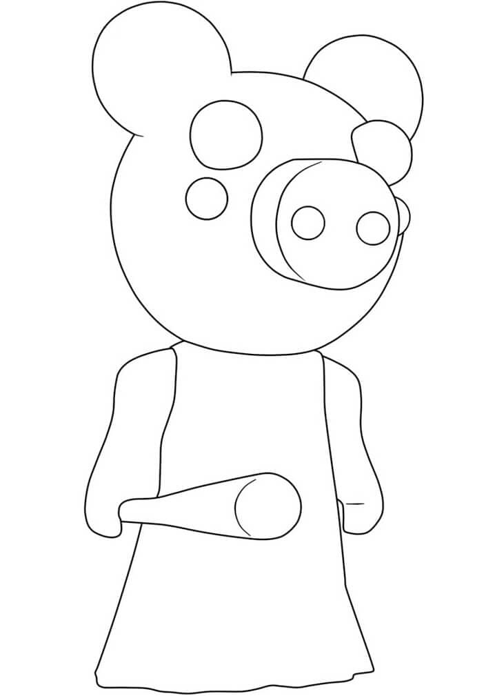 Desenho de Piggy Roblox para Desenhar e Colorir e Pintar