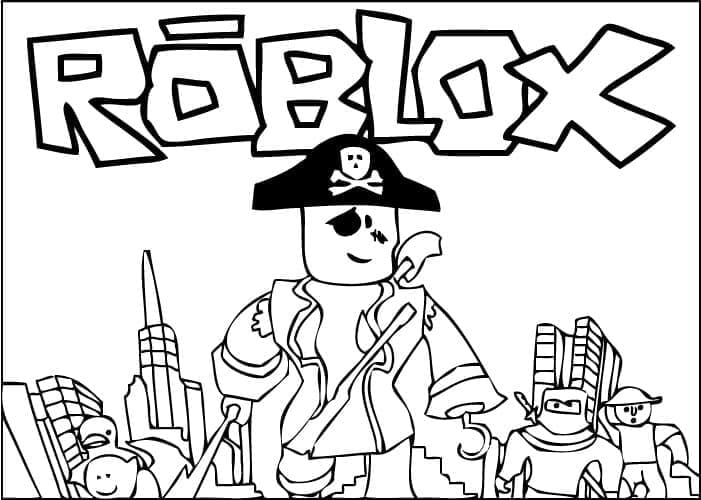 Desenho de Piratas de Roblox para Colorir e Pintar