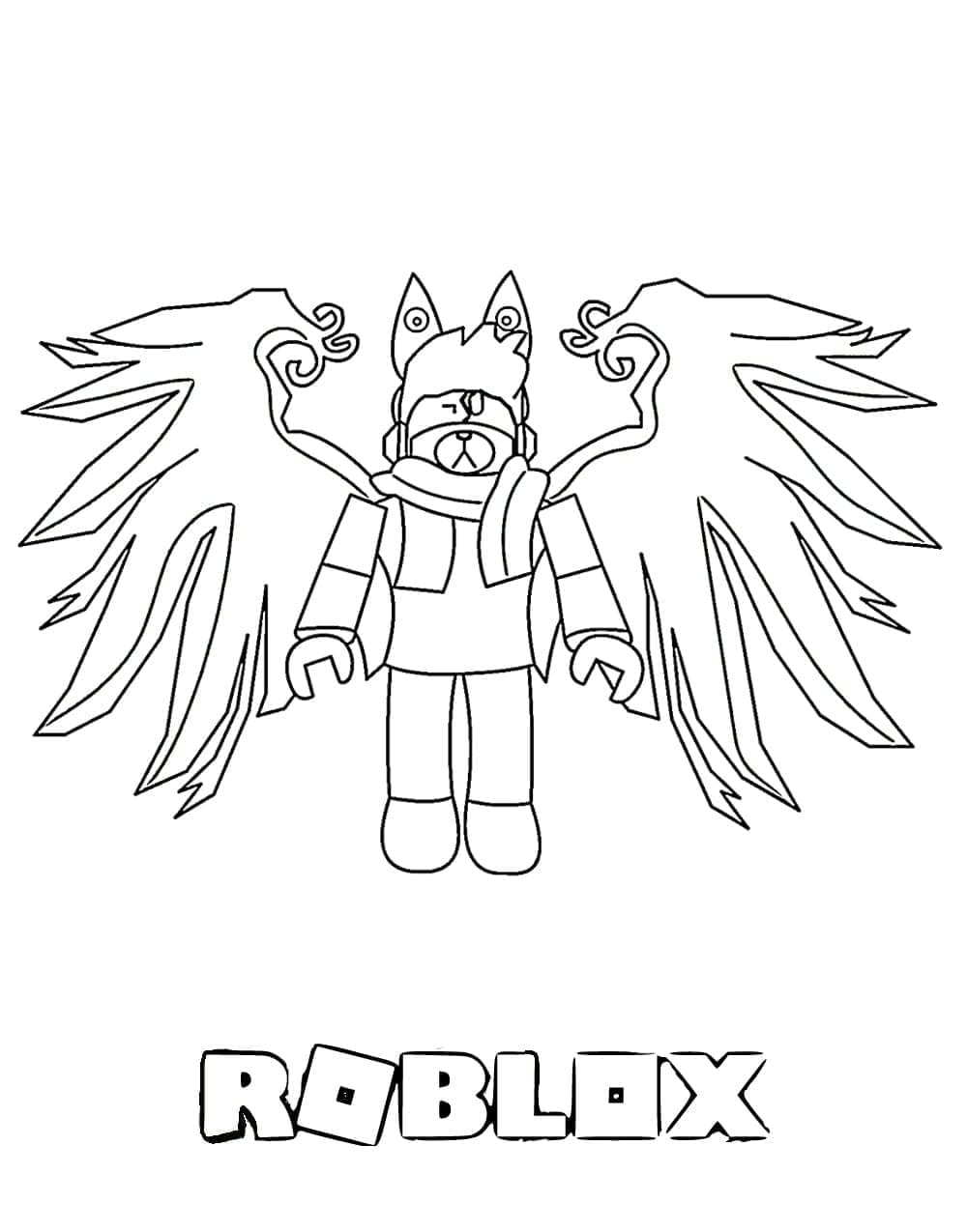 Desenho de Roblox Imprimivel para Colorir e Pintar