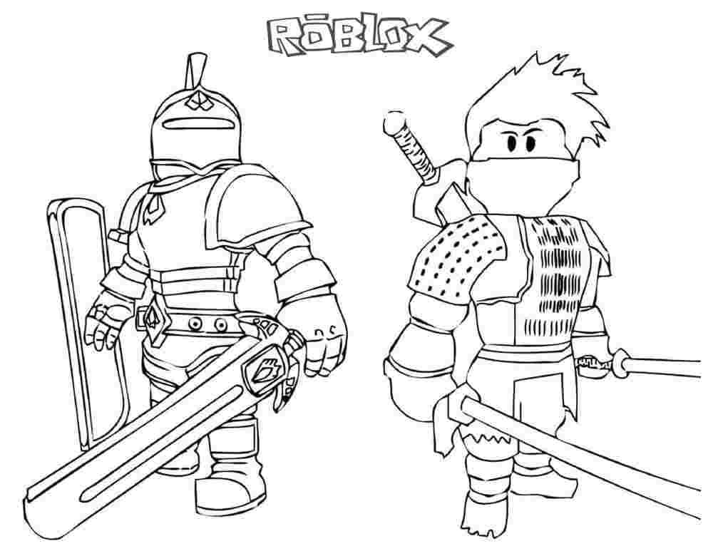 Desenho de Roblox Roupa de Guerreiro Samurai para Colorir e Pintar