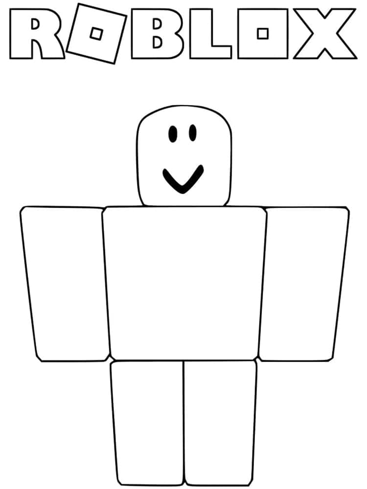 Desenho de Roblox Simples para Colorir e Pintar