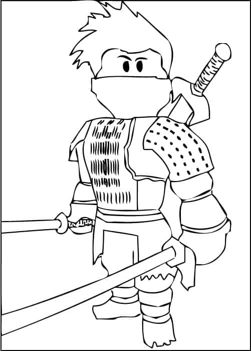 Desenho de Samurai de Roblox para Colorir e Pintar