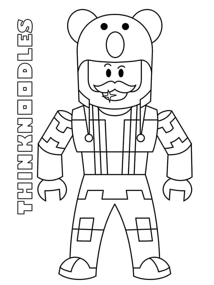 Desenho de Thinknoodles de Roblox para Colorir e Pintar