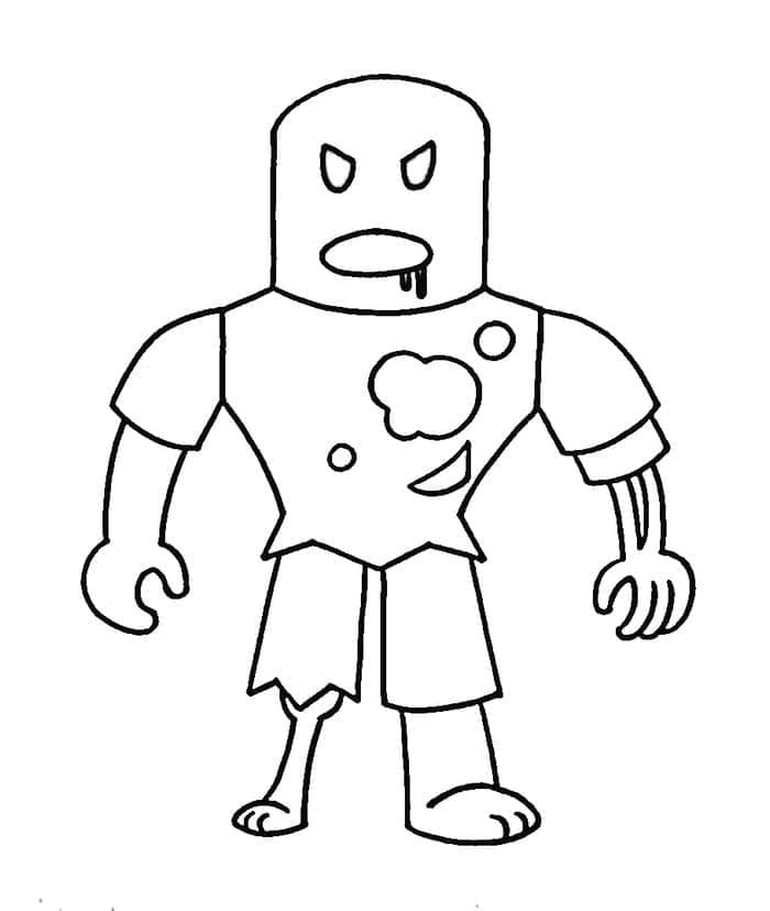 Desenho de Zumbi de Roblox para Colorir e Pintar