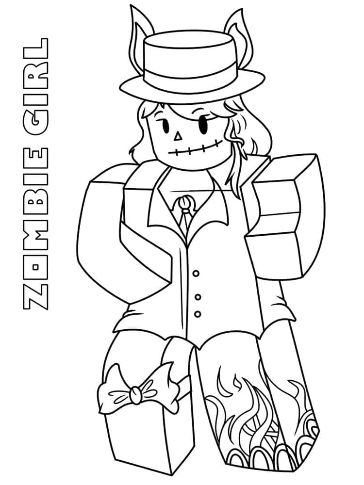 Desenho de Zumbi Roblox para Colorir e Pintar