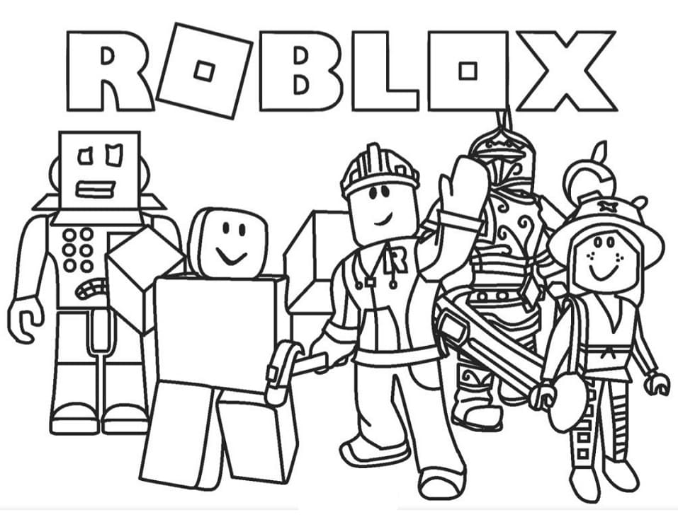 Desenho dos Personagens de Roblox para Colorir e Pintar