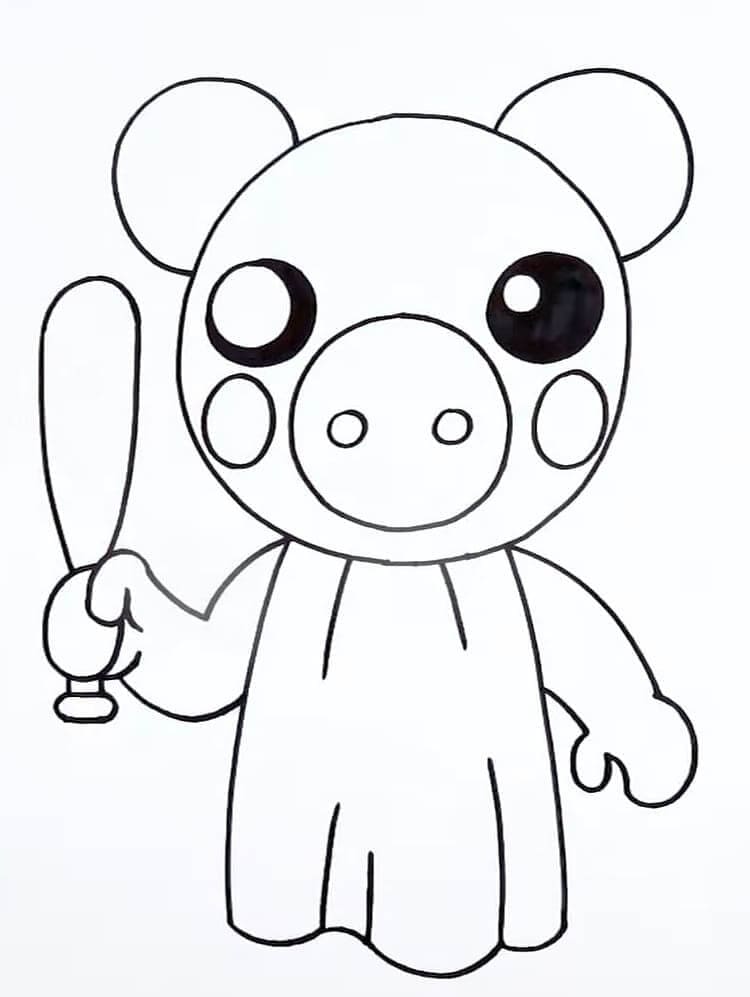 Desenho Imprimivel de Piggy Roblox para Colorir e Pintar