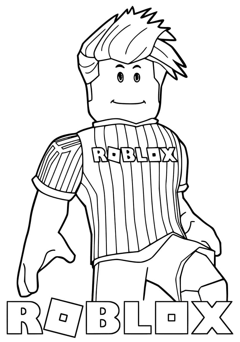 Desenho Jogador de Futebol Roblox para Colorir e Pintar