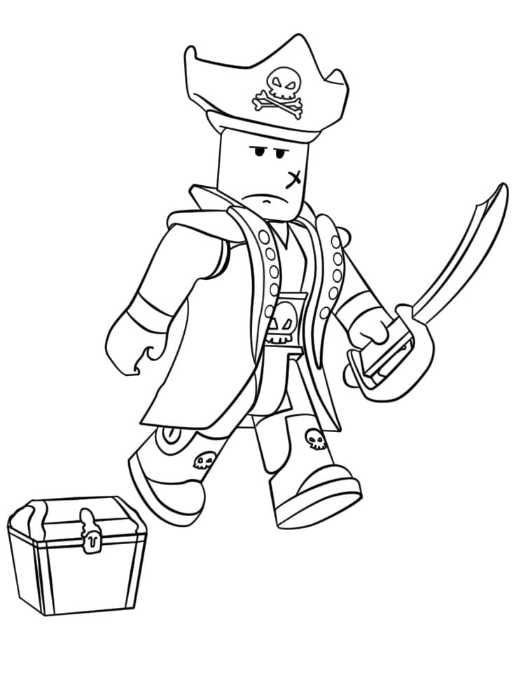 Desenho Pirata Roblox para Colorir e Pintar