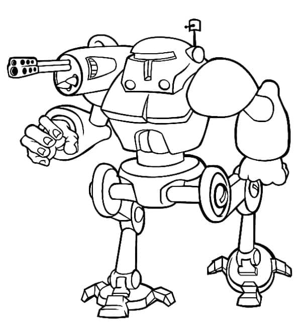 Desenho de Robô Imprimivel para Colorir e Pintar