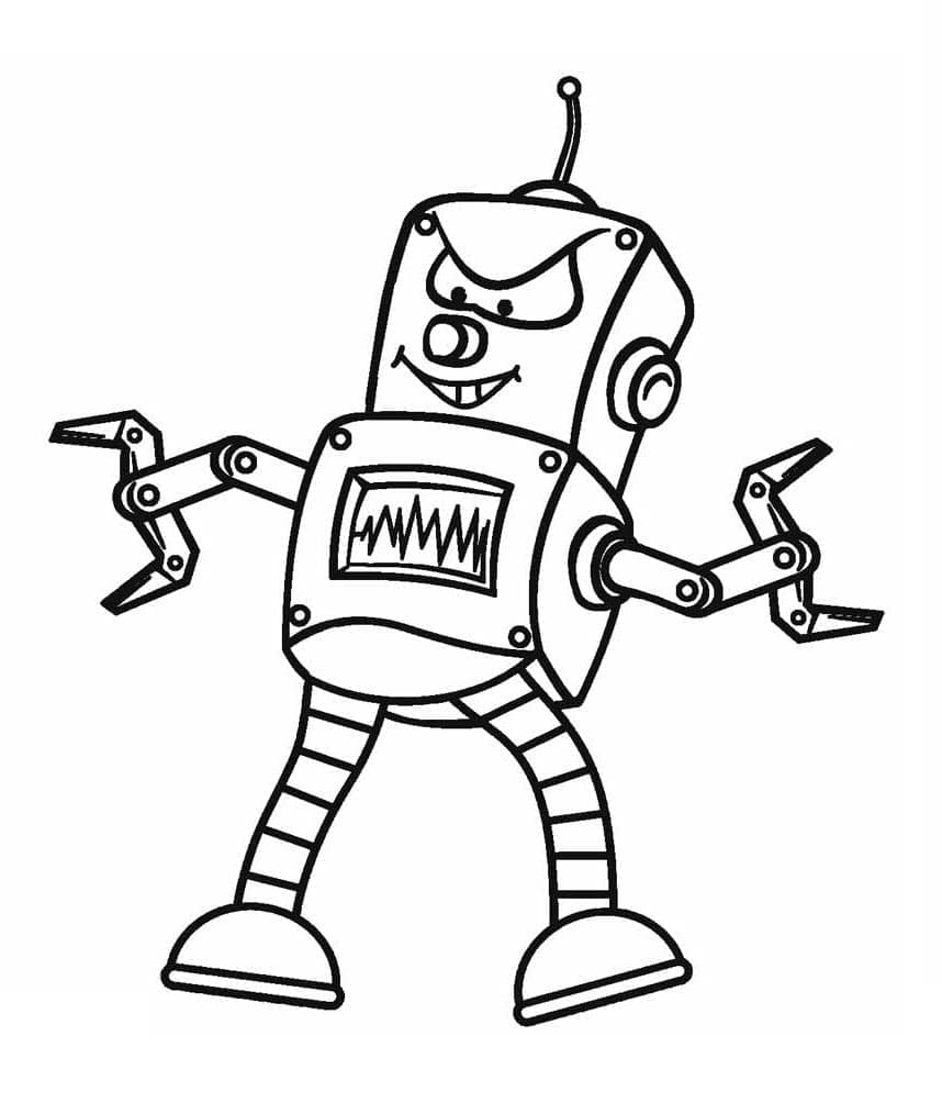 Desenho de Robô Malvado para Colorir e Pintar