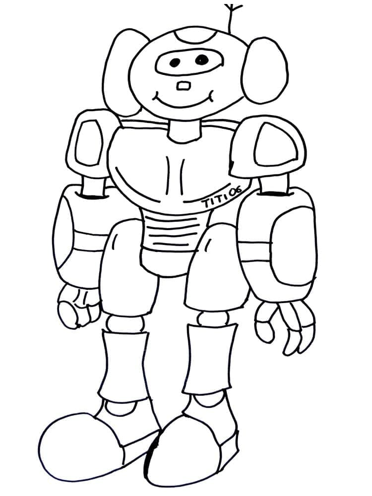 Desenho de Robô de Desenho Animado para Colorir e Pintar
