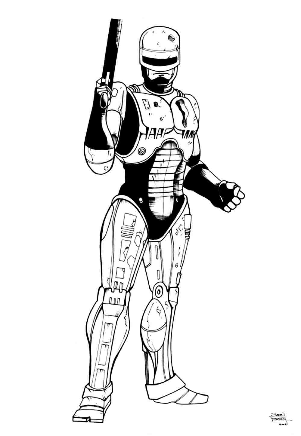 Desenho de Robocop Download para Imprimir e Colorir e Pintar