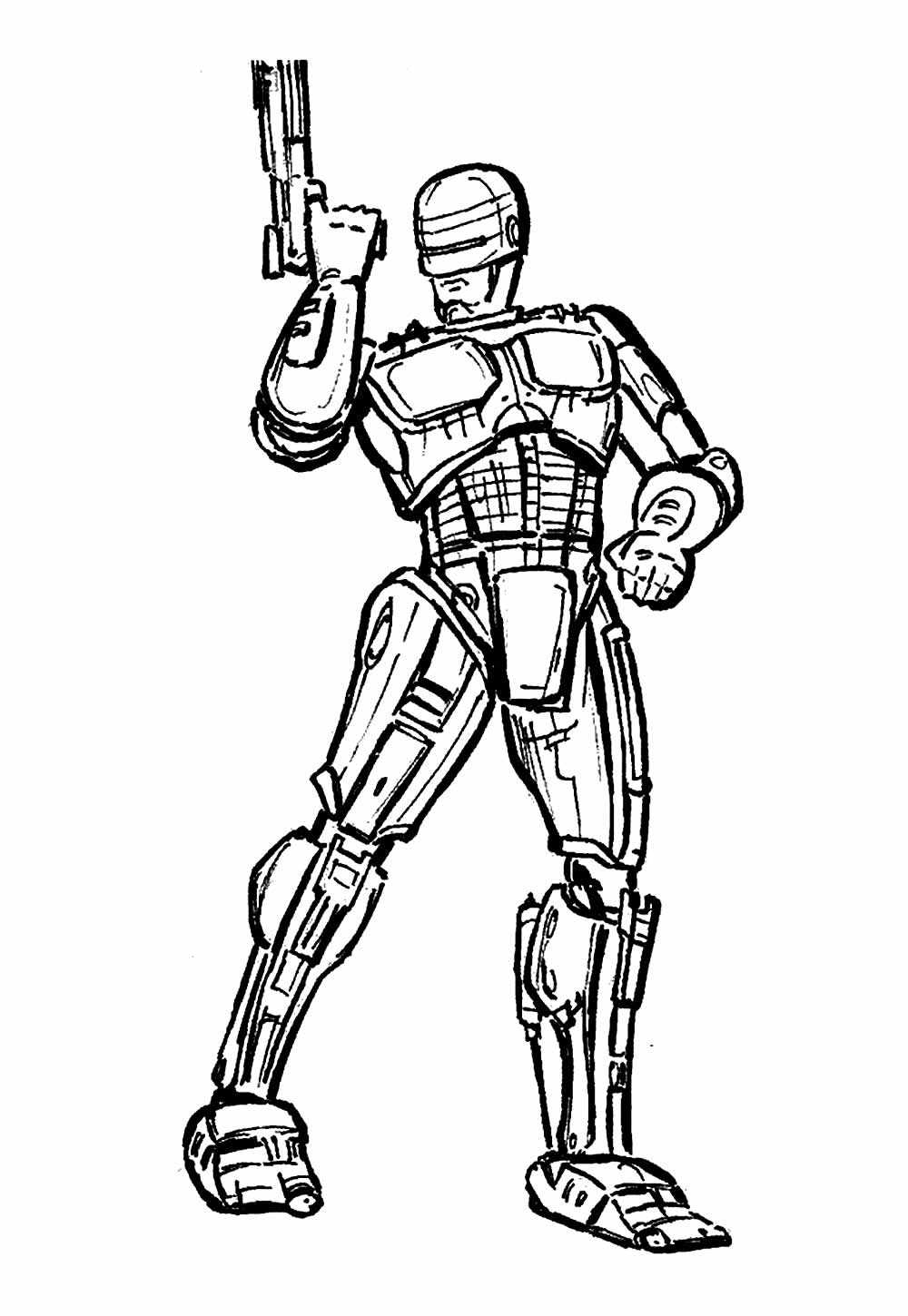 Desenho de Robocop Grátis para Colorir e Pintar
