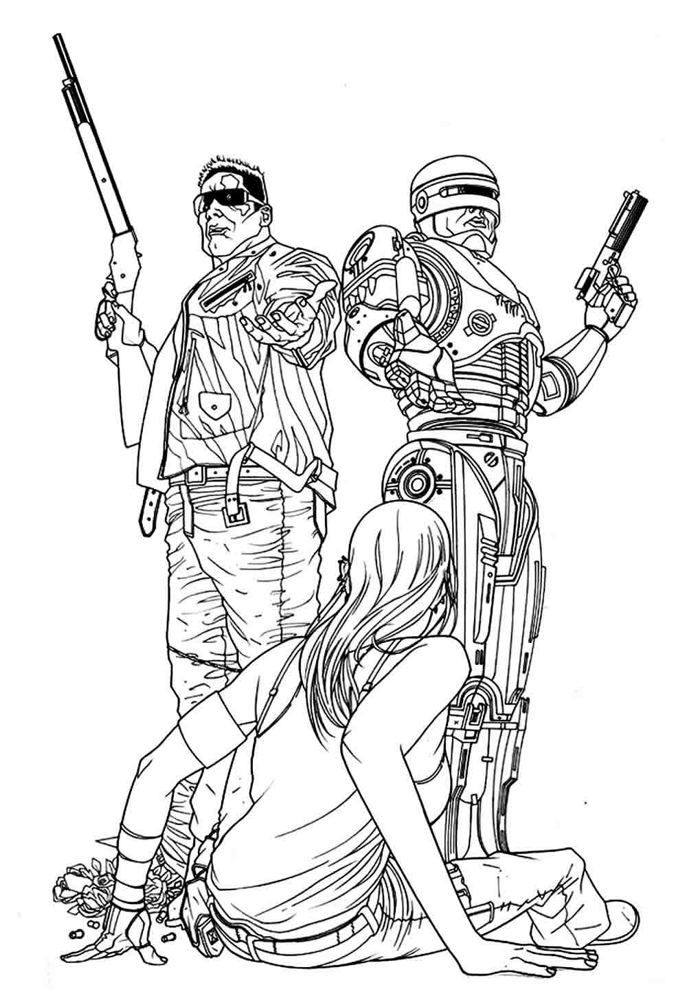 Desenho de Robocop Grátis para Imprimir e Colorir e Pintar