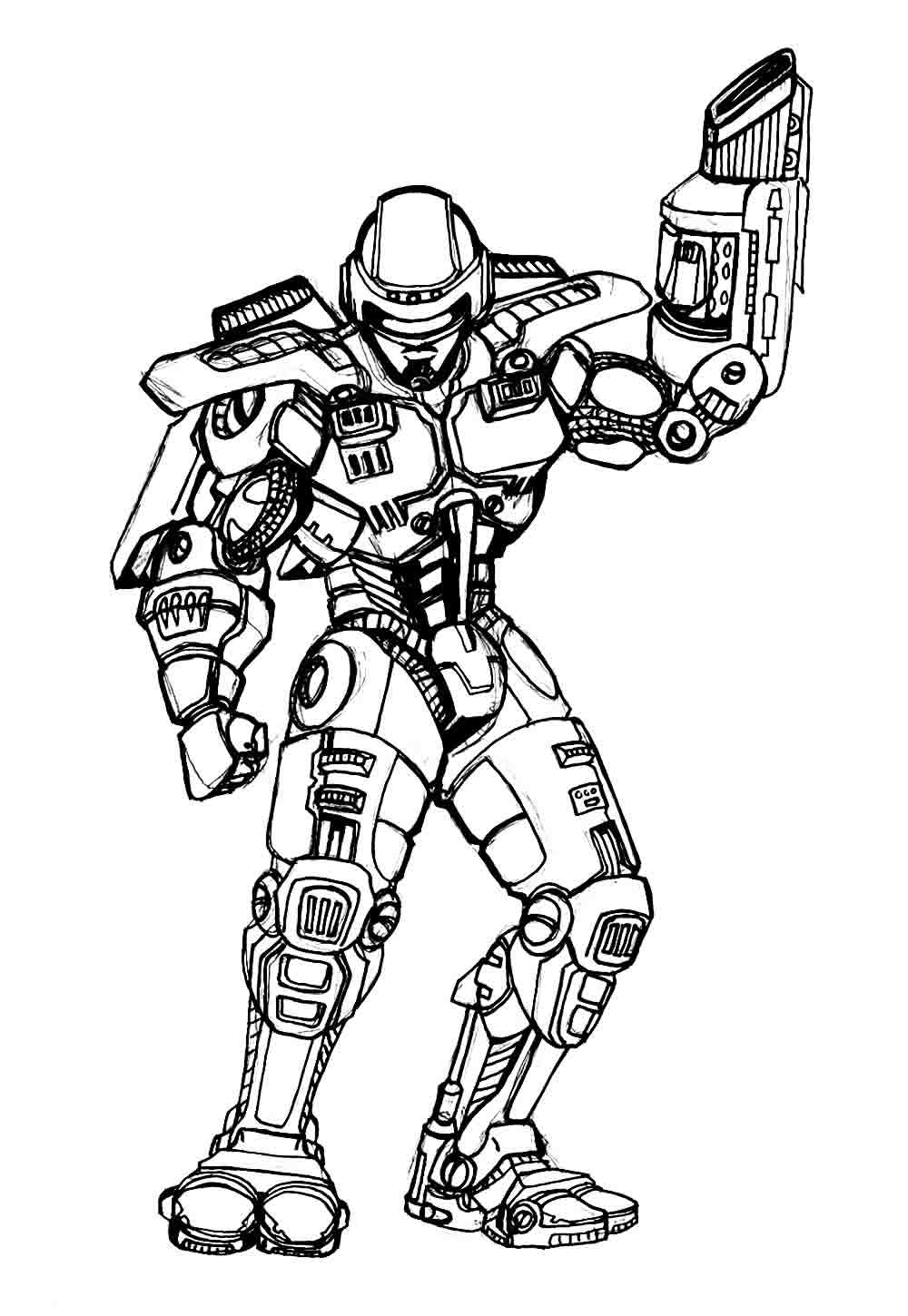 Desenho de Robocop para Colorir Pdf Grátis e Pintar