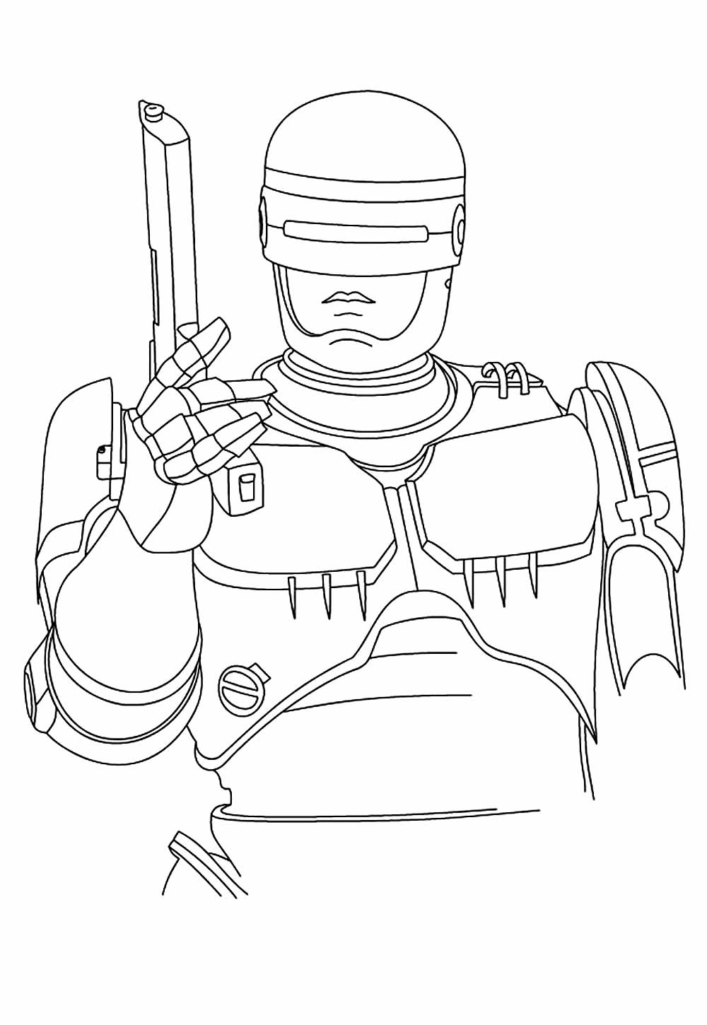 Desenho de Robocop Pdf para Colorir e Pintar