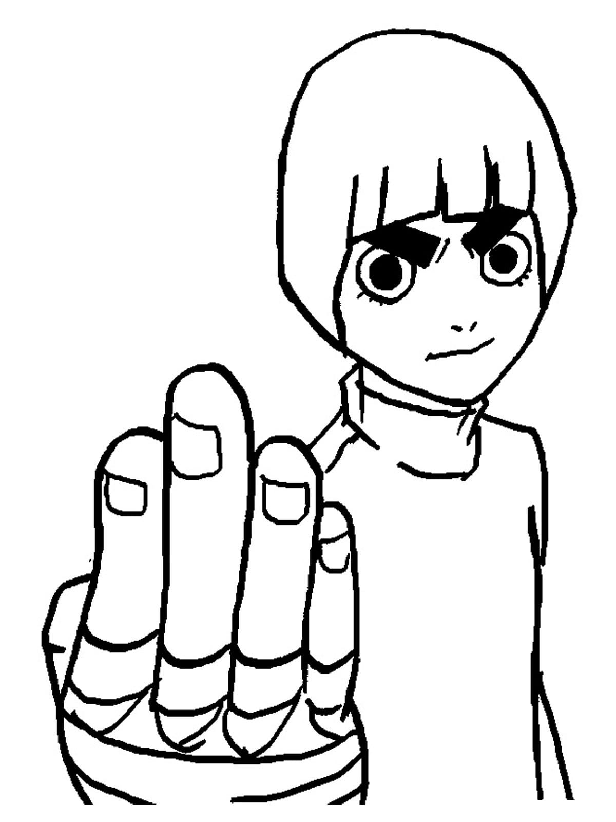 Desenho de Imagem de Rock Lee para Colorir e Pintar