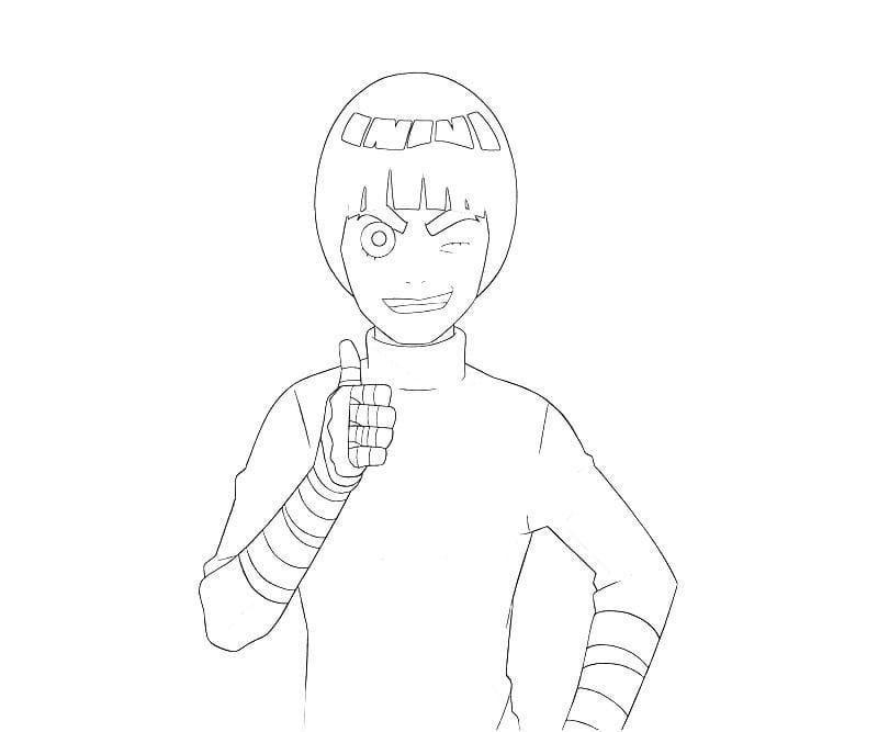 Desenho de Rock Lee de Anime para Colorir e Pintar