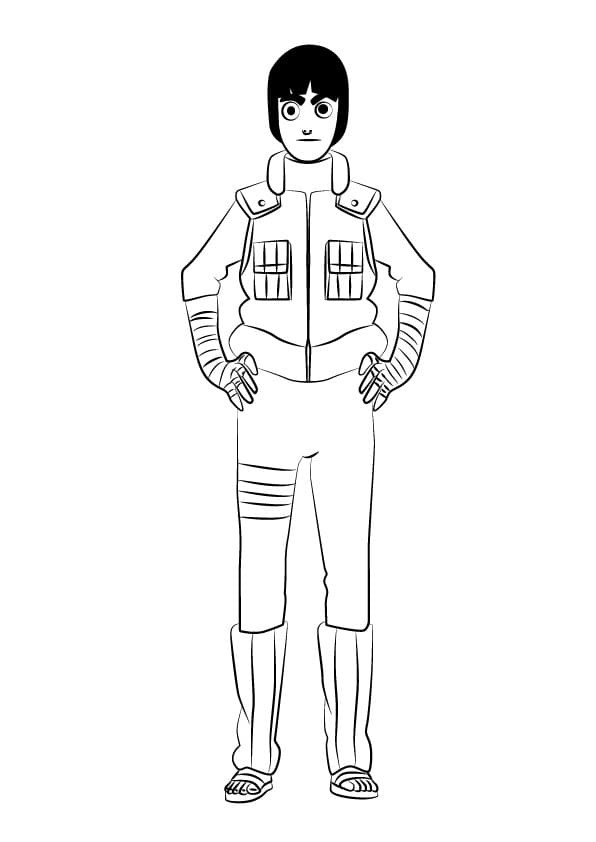 Desenho de Rock Lee de Naruto para Colorir e Pintar