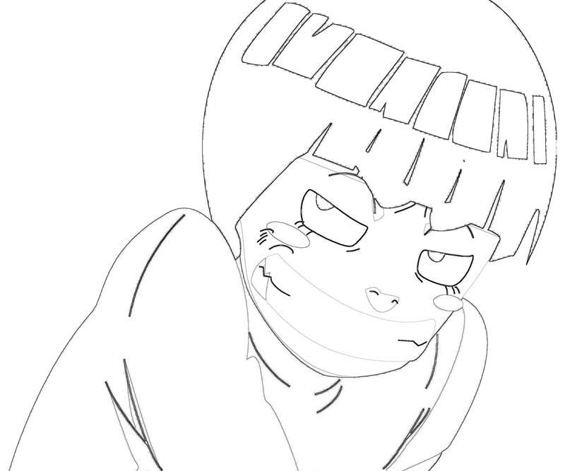 Desenho de Rock Lee Engraçado para Colorir e Pintar
