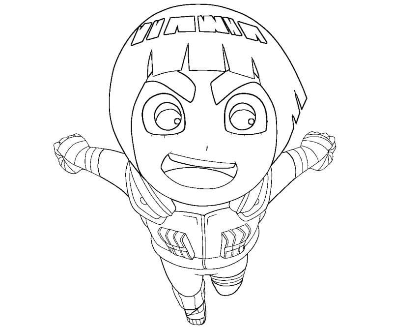 Desenho de Rock Lee Fofo para Colorir e Pintar