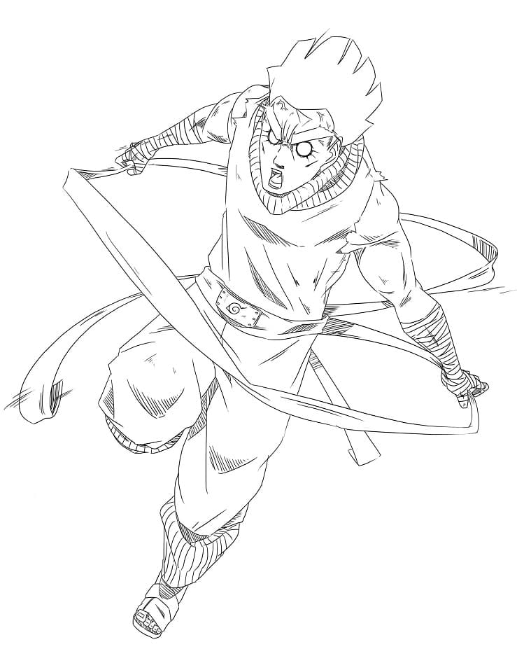 Desenho de Rock Lee Forte para Colorir e Pintar