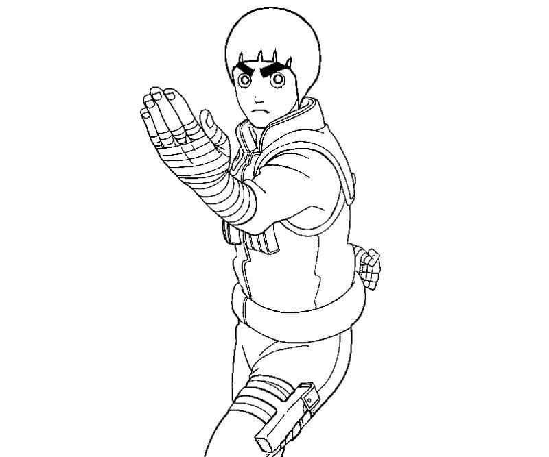 Desenho de Rock Lee Grátis para Colorir e Pintar
