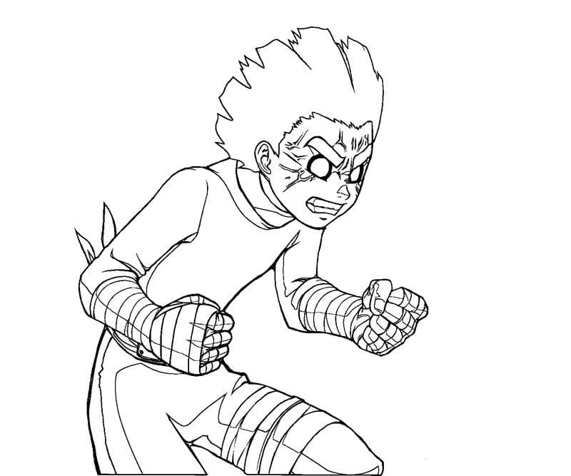 Desenho de Rock Lee Poderoso para Colorir e Pintar