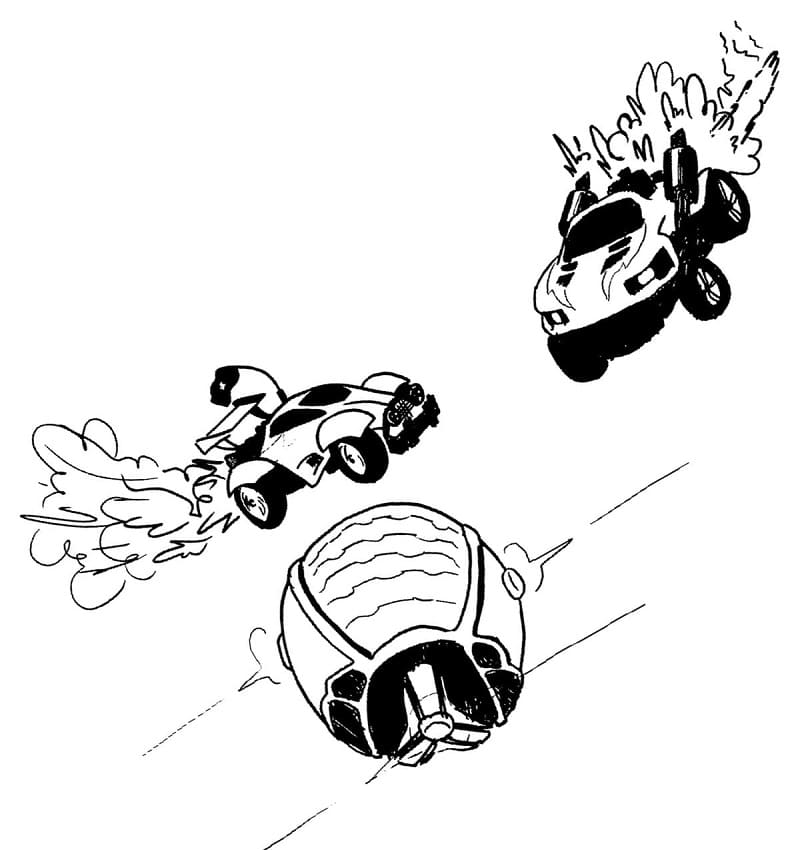 Desenho de Carros de Rocket League para Colorir e Pintar