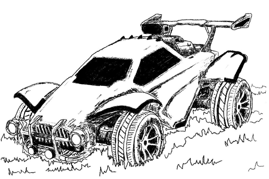 Desenho de Octane Rocket League para Colorir e Pintar