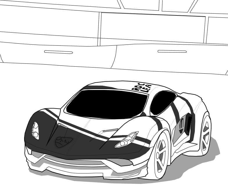 Desenho de Rocket League 1 para Colorir e Pintar