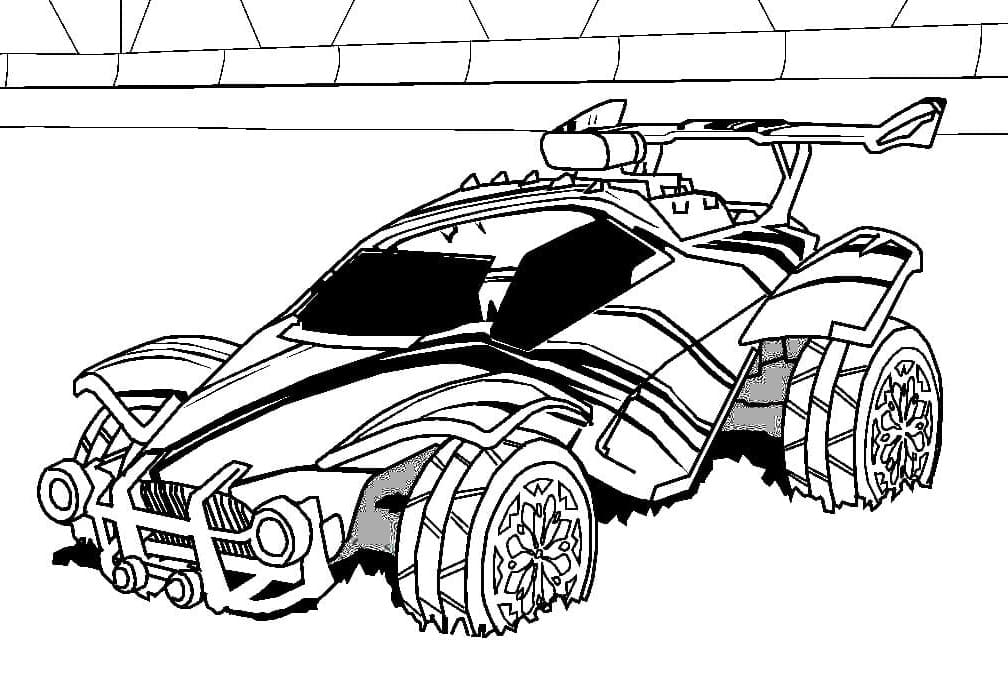 Desenho de Rocket League Carro para Colorir e Pintar