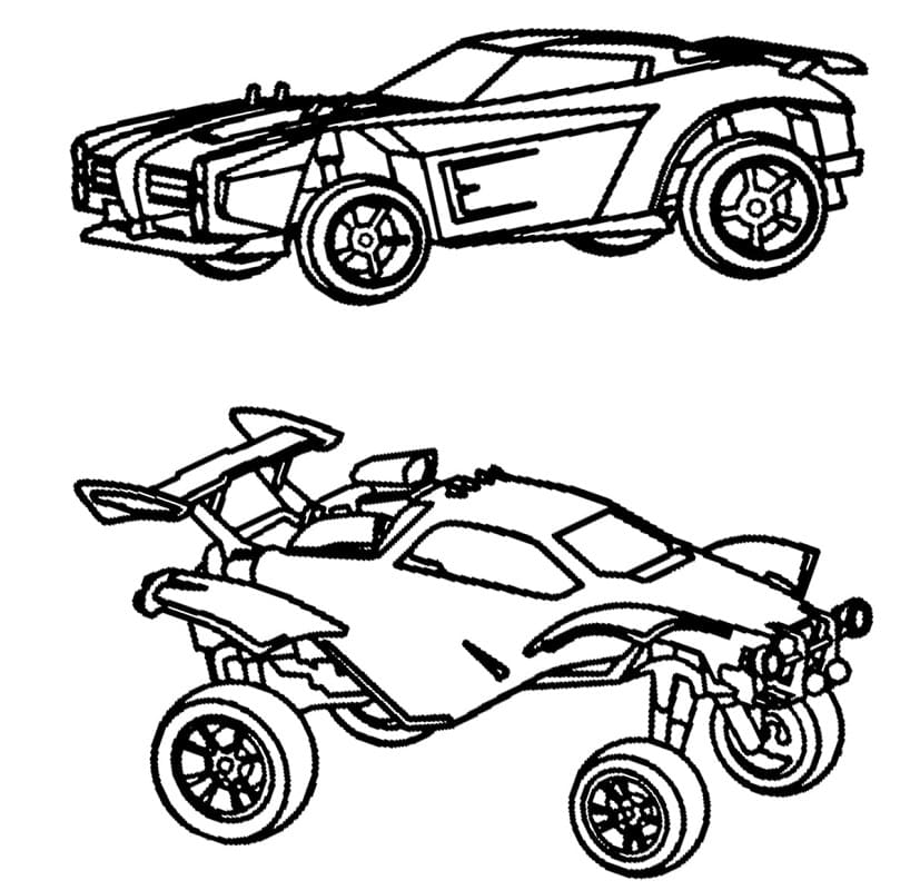 Desenho de Rocket League Carros para Colorir e Pintar