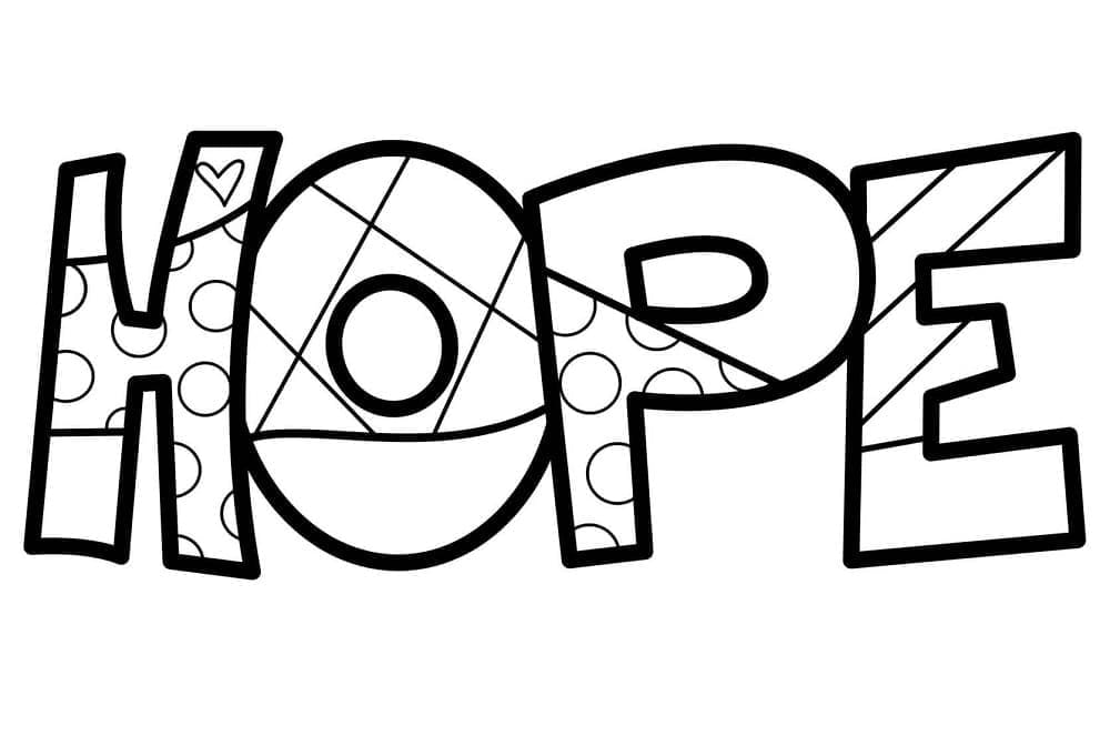 Desenho Pdf de Romero Britto Hope para Colorir e Pintar