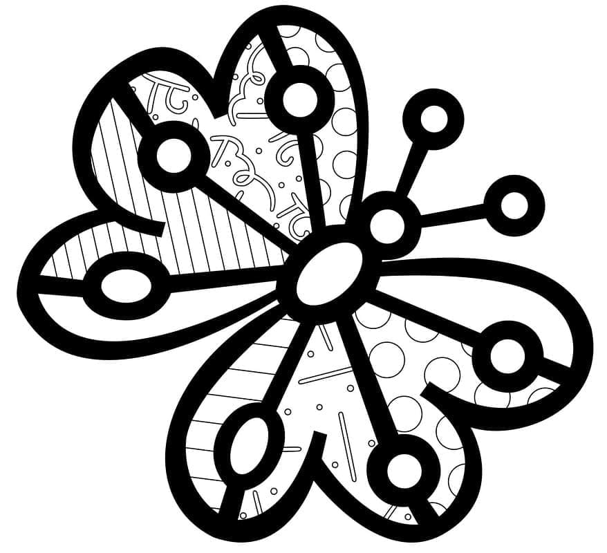Desenhos de Borboleta de Romero Britto para Colorir e Pintar