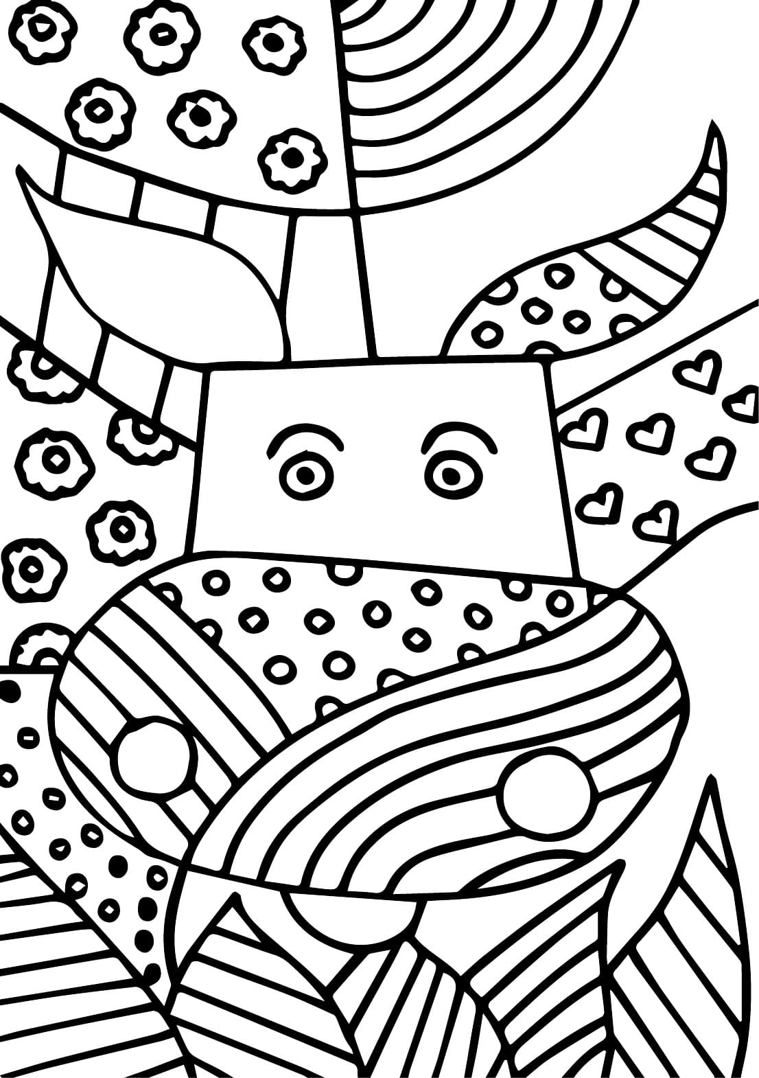 Desenhos de Imprimivel Romero Britto para Colorir e Pintar