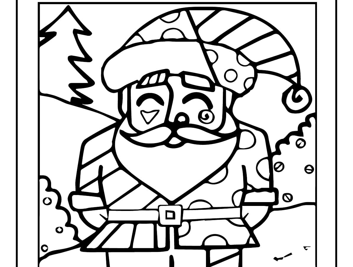 Desenhos de Papai Noel de Romero Britto para Colorir e Pintar