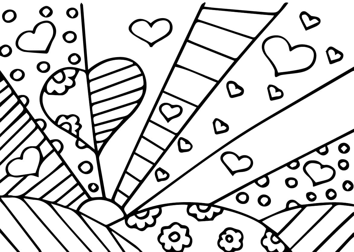 Desenhos de Pintura de Romero Britto para Colorir e Pintar