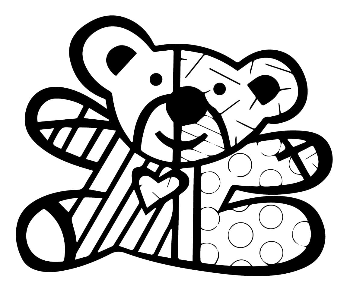 Desenhos de Romero Britto 1 para Colorir e Pintar