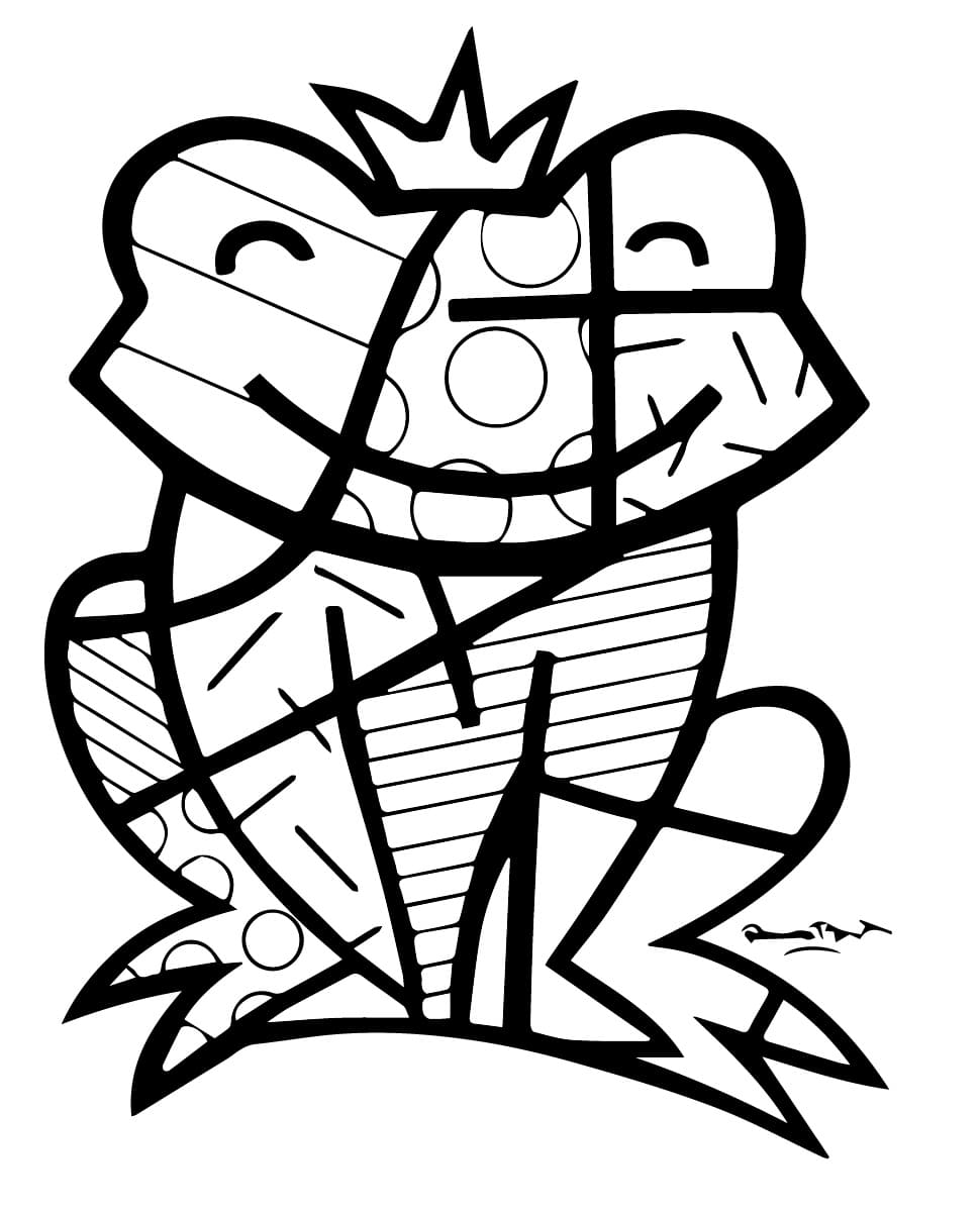 Desenhos de Sapo de Romero Britto para Colorir e Pintar