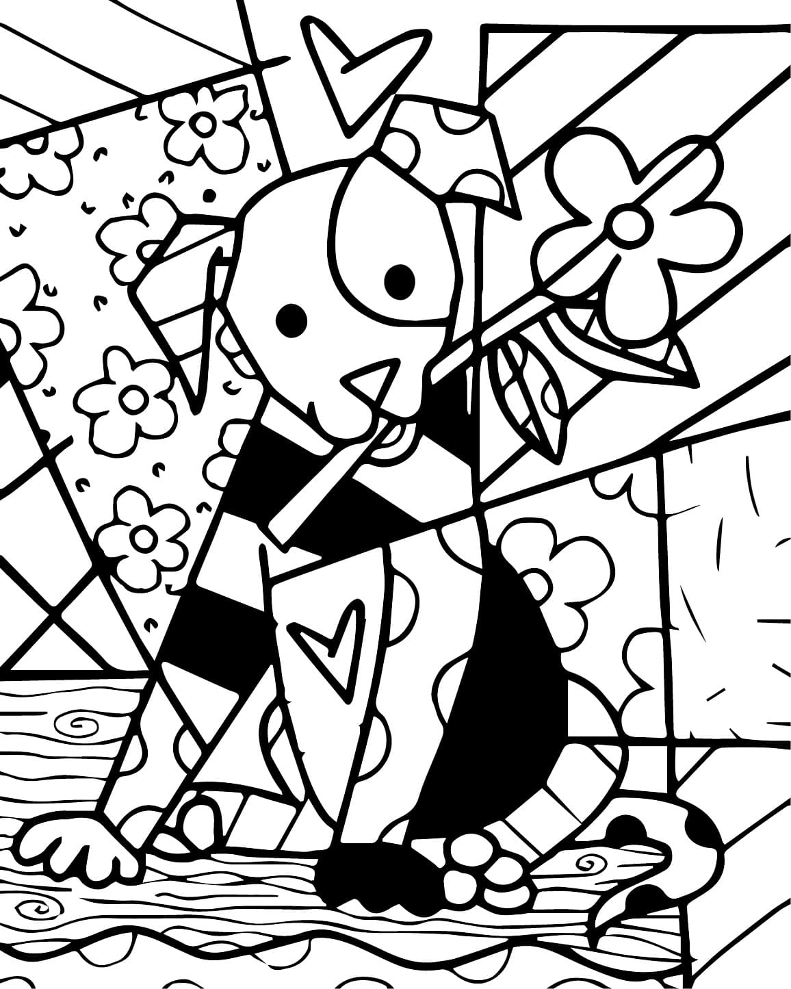 Desenhos de uma Foto de Romero Britto para Colorir e Pintar