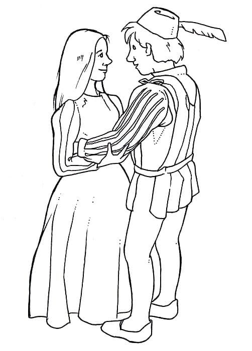 Desenho de Romeu e Julieta Download para Colorir e Pintar