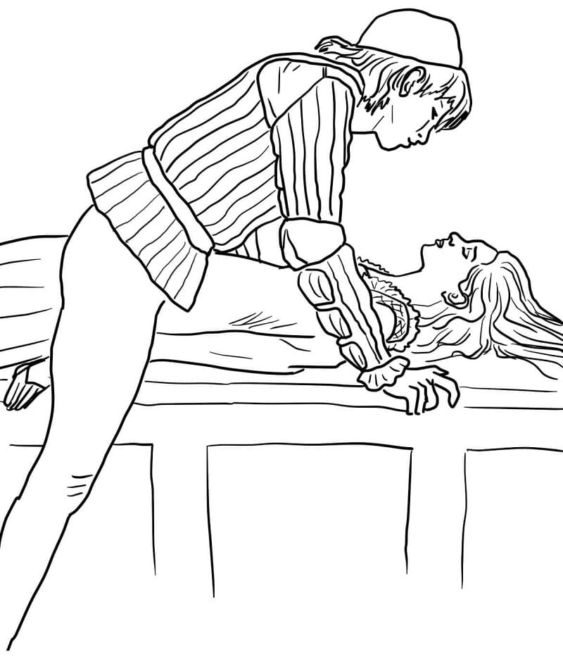 Desenho de Romeu e Julieta para Colorir Download e Pintar