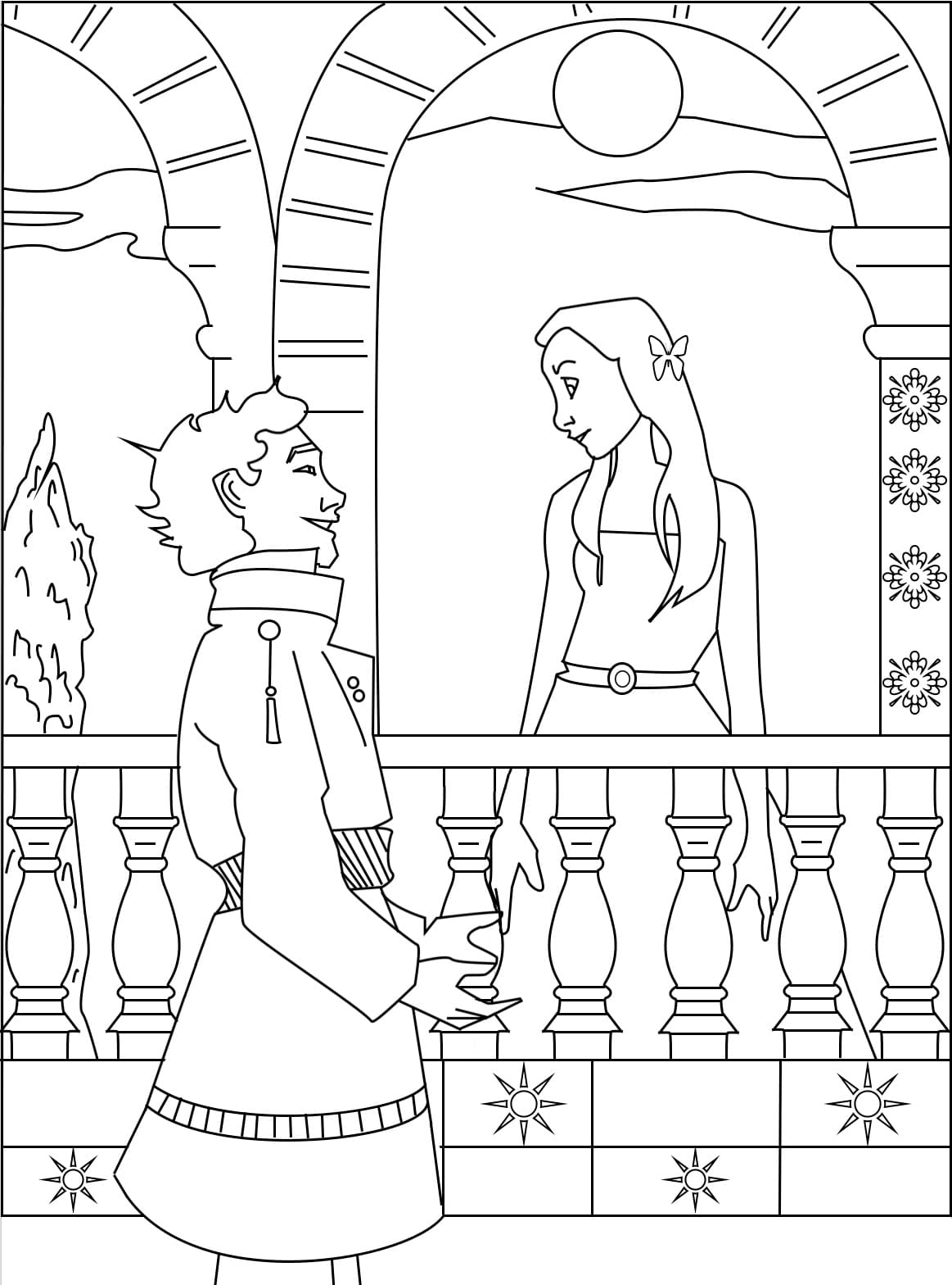Desenho de Romeu e Julieta para Imprimir Pdf Grátis e Pintar